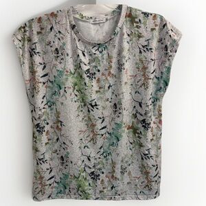 Misslook‎ Women's Floral Multicolored Top Shirt Size 2x Short Sleeve Crew Neck